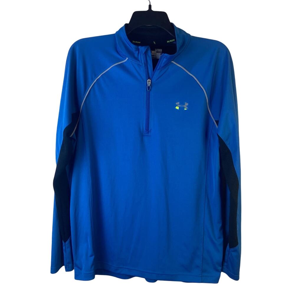 Under‎ Armour Men Size XL AllSeason Running 1/4 Zip Blue Pullover Athletic Sport